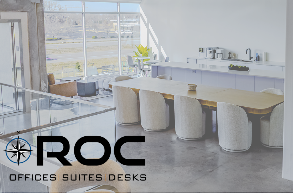 North ROC coworking. image of empty desk and chairs in a coworking space